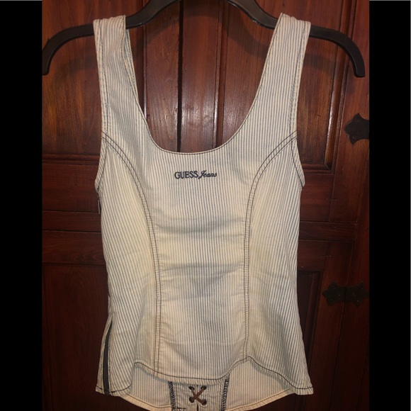 🚫SOLD Guess Jeans Tank top with laced up front - Picture 3 of 5